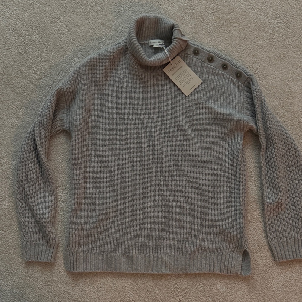 Cashmere silver fleck Gray Turtleneck Sweater